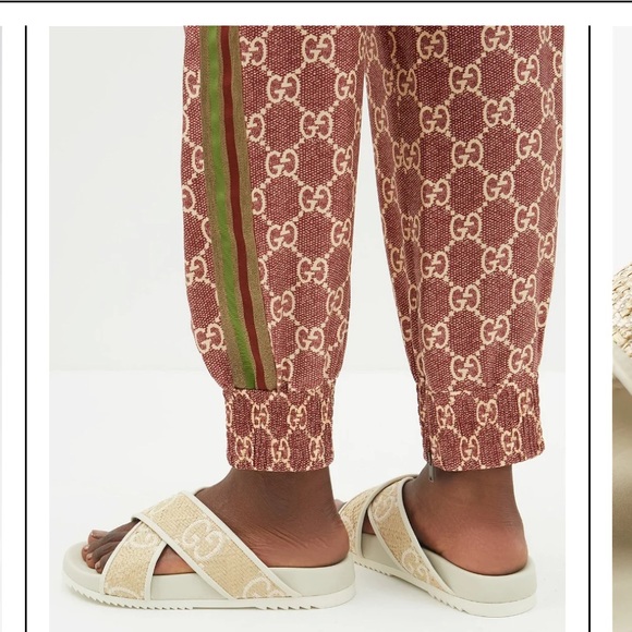 Gucci Shoes - Gucci Crossover-Strap Faux-Raffia And Leather Sandals 36